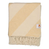 Sheeps Wool Throw - Beige Diagonal Strips